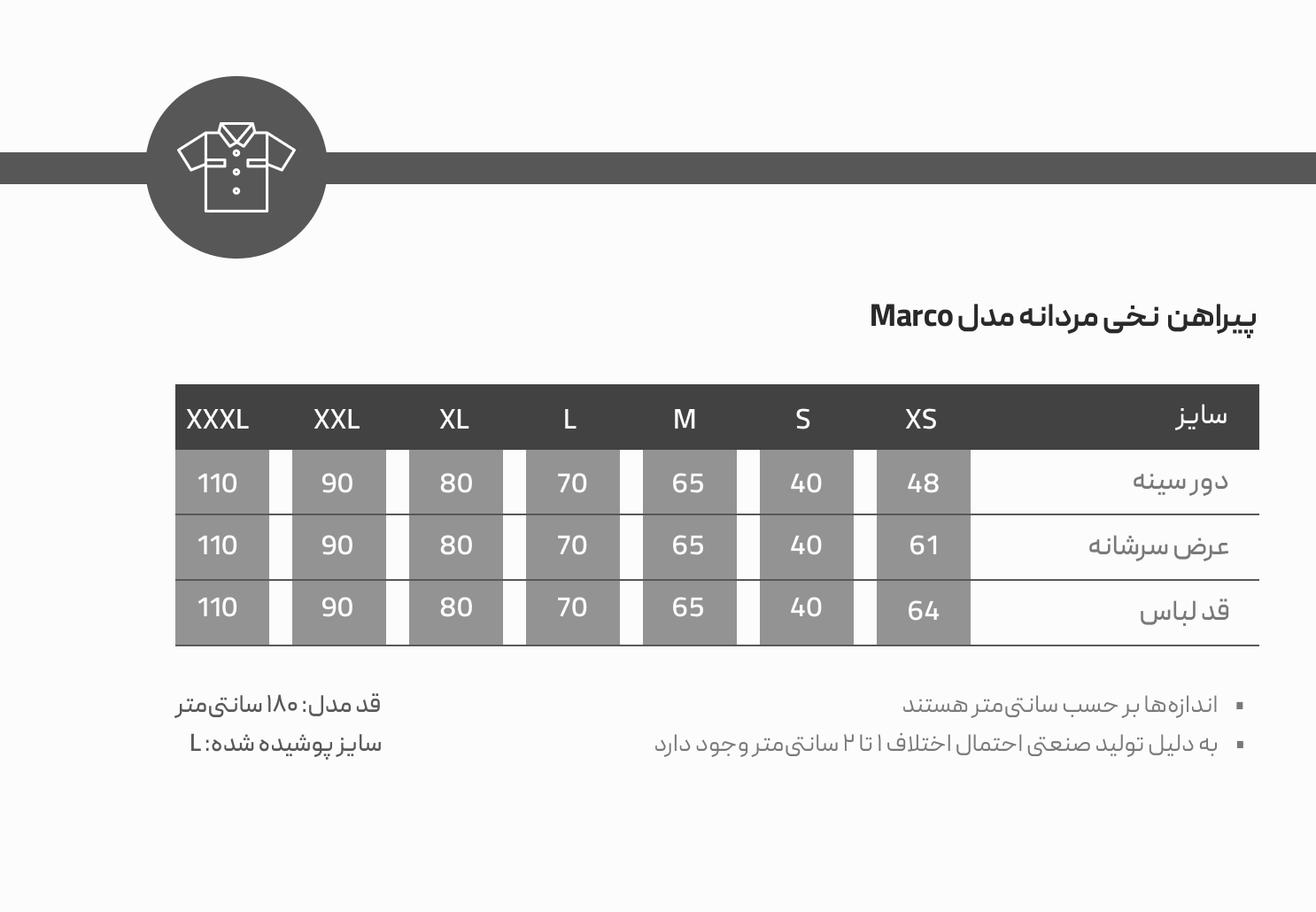 چارت سایز